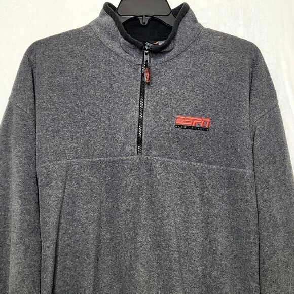 Vintage ESPN Magazine Fleece Pullover Quarter Zip Sweater Size XL - Picture 2 of 8